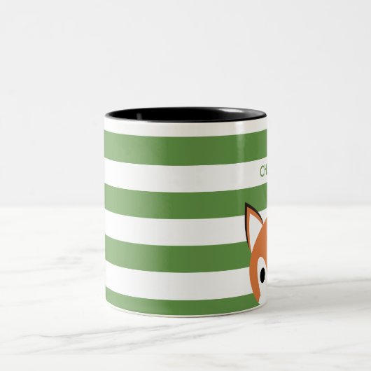 Niedlich Fox-Individuelle Name & Initial Zweifarbige Tasse (Mittel)