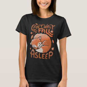 Niedlich Fox Kann warten, um einen Schlaf Blätter T-Shirt