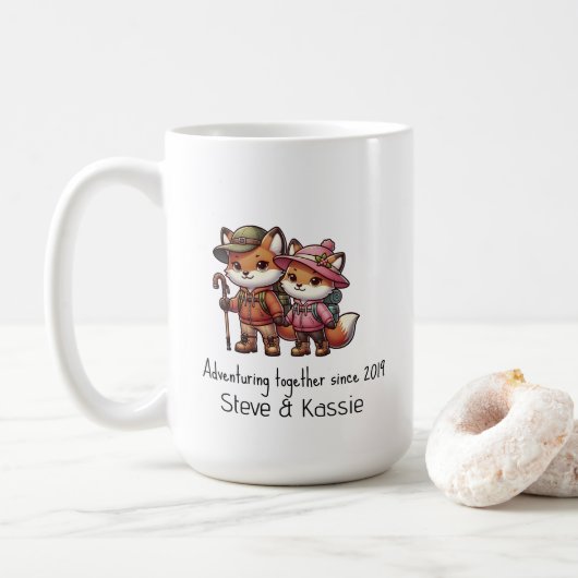 Niedlich Fox Kawaii Wandern Kaffeetasse (Mit Donut)