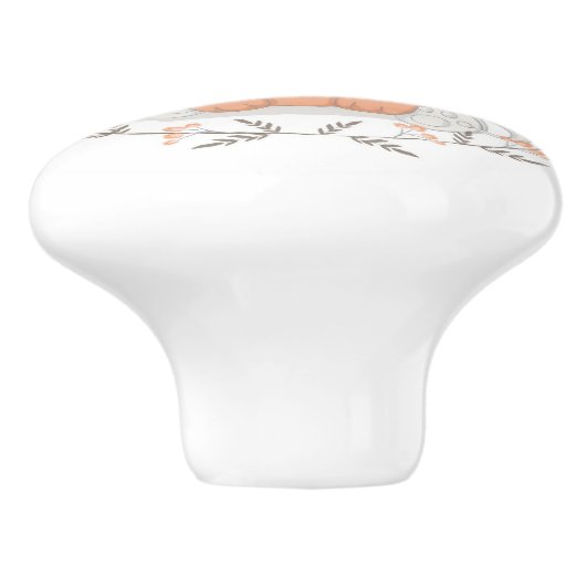 Niedlich Fox Keramikknauf (Seitenansicht)