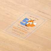 Niedlich Fox Kids 5. Geburtstag Acryleinladungen (Ablage )