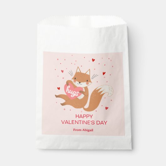 Niedlich Fox Kids-Klassenzimmer Valentine Geschenktütchen (Vorderseite)