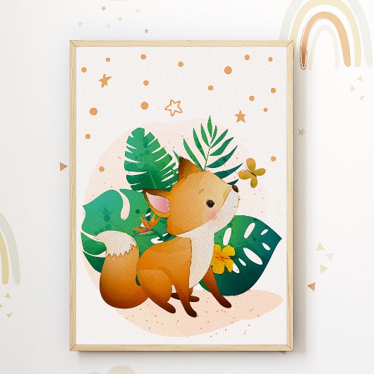 Niedlich Fox Kids Room Poster Stars Kinderzimmer d