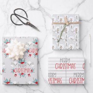 Niedlich Fox Kids Weihnachtswrapping Paper Sheets Geschenkpapier Set