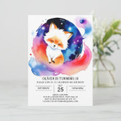 Niedlich Fox Kindergeburtstag Bliss Einladung (Stehend Vorderseite)