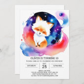 Niedlich Fox Kindergeburtstag Bliss Einladung (Vorne/Hinten)