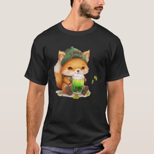 Niedlich Fox Lieben Beer St Patrick s Day Fox T-Shirt (Vorderseite)