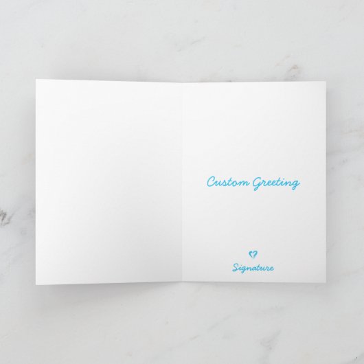 Niedlich Fox-Malerei Blue Heart Custom Grußkarte Karte (Innenseite)