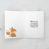 Niedlich Fox mit Balloon Happy Birthday Karte (Innenseite)