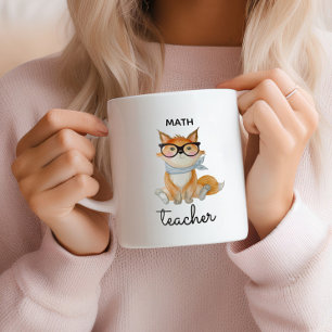 Niedlich Fox mit Brillenmathematiker Zweifarbige Tasse