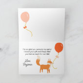 Niedlich Fox Modern Children's Party Danke Karte (Innenseite)