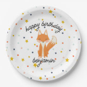 Niedlich Fox Modern Children's Party Paper Teller (Vorderseite)