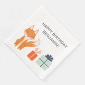 Niedlich Fox Modernes KinderParty Serviette (Ecke)