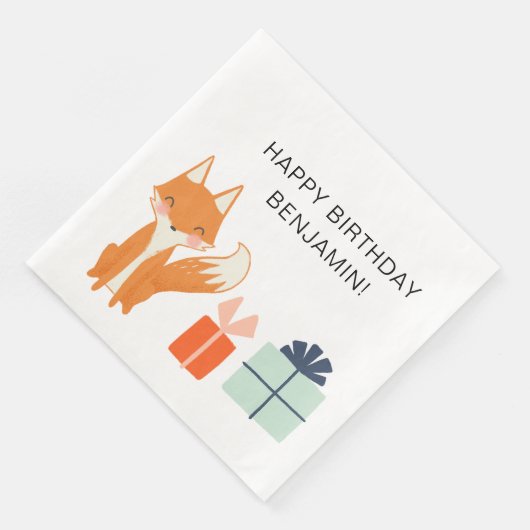 Niedlich Fox Modernes KinderParty Serviette (Ecke)