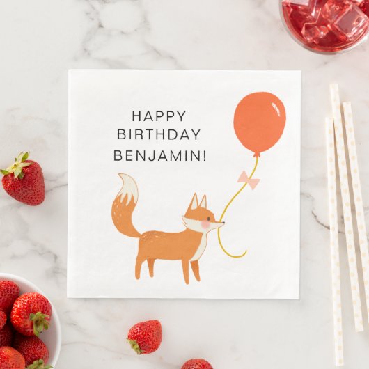 Niedlich Fox Modernes KinderParty Serviette (Beispiel)