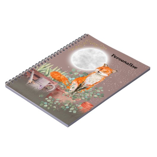 Niedlich Fox Moon Eucalyptus Journal-Notebook Notizblock (Linke Seite)