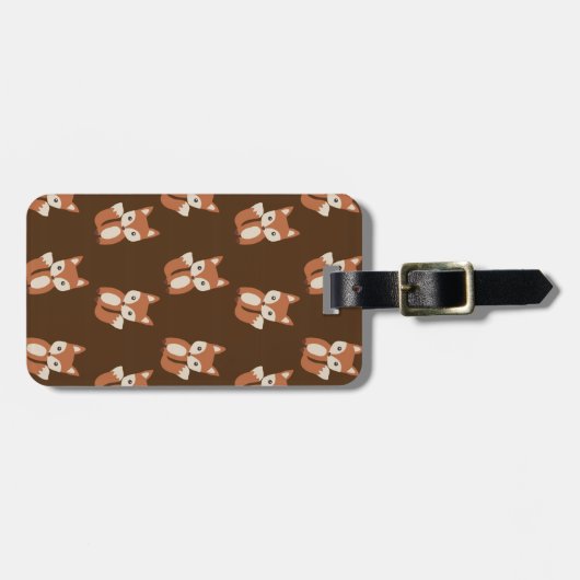 Niedlich Fox-Muster Gepäckanhänger (Vorderseite horizontal)