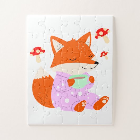 Niedlich Fox Pajama Puzzle für Kinder (Vertikal)