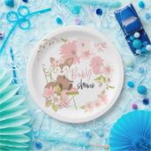 Niedlich Fox Pink White Florals Girl Baby Dusche Pappteller (Party)