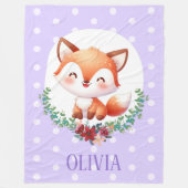 Niedlich Fox Polka Dot Elegant Fleecedecke (Vorderseite)