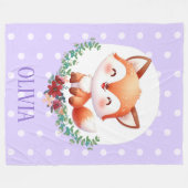 Niedlich Fox Polka Dot Elegant Fleecedecke (Vorderseite (Horizontal))