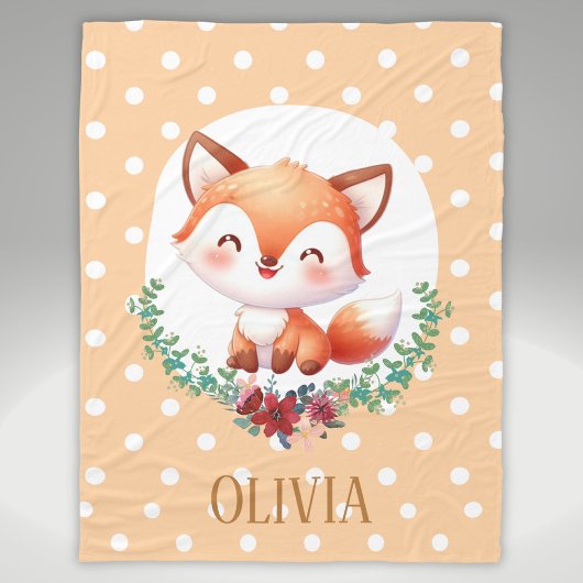 Niedlich Fox Polka Dot Elegant Fleecedecke