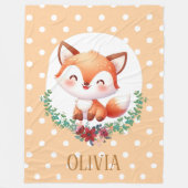 Niedlich Fox Polka Dot Elegant Fleecedecke (Vorderseite)
