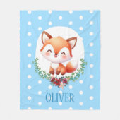 Niedlich Fox Polka Dot Elegant Fleecedecke (Vorderseite)