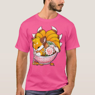 Niedlich Fox Ramen Japanisch Noodles Kawaii Anime  T-Shirt