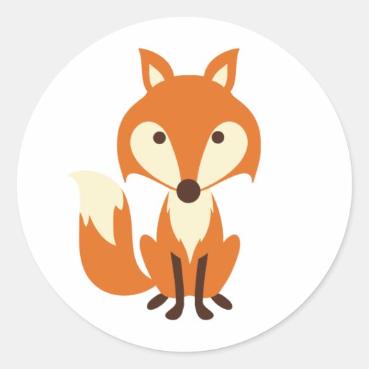 Niedlich Fox Runder Aufkleber (Vorderseite)