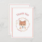 Niedlich Fox Simple Dankeschön-Karte Dankeskarte (Vorne/Hinten)