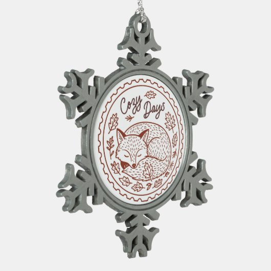 Niedlich Fox Snowflake Gerahmte Ornament (Links)