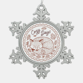 Niedlich Fox Snowflake Gerahmte Ornament