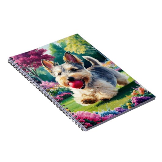 Niedlich Fox Terrier Jagen a Kite im Park Notizblock (Rechte Seite)