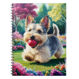 Niedlich Fox Terrier Jagen a Kite im Park Notizblock