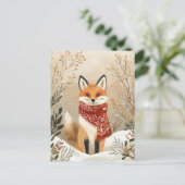 Niedlich Fox Weihnachtsgrüße Postkarte (Stehend Vorderseite)