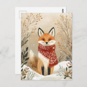 Niedlich Fox Weihnachtsgrüße Postkarte (Vorne/Hinten)