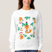 Niedlich Fox Weihnachtsmuster drucken Sweatshirt (Vorderseite)