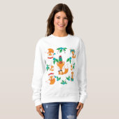 Niedlich Fox Weihnachtsmuster drucken Sweatshirt (Vorne ganz)