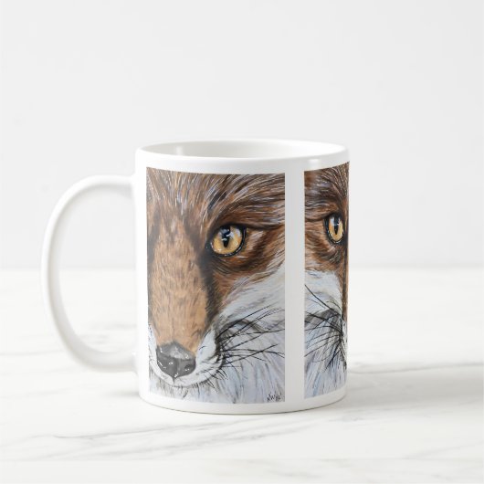 Niedlich Fox Wildlife Nature Portrait Kaffeetasse (Links)