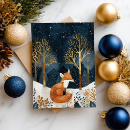Niedlich Fox Winter Woodland Weihnachten Postkarte