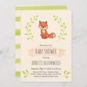 Niedlich Fox Woodland Babydusche Einladung (Vorne/Hinten)