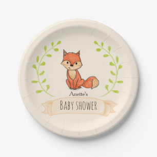 Niedlich Fox Woodland Babydusche Pappteller