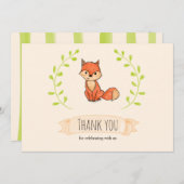 Niedlich Fox Woodland Babydusche Vielen Dank Dankeskarte (Vorne/Hinten)