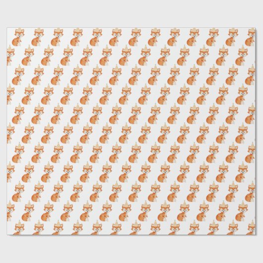 Niedlich Fox Woodland Party Happy Birthday Geschenkpapier (Flach)