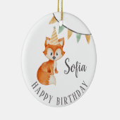 Niedlich Fox Woodland Party Happy Birthday Keramik Ornament (Rechts)