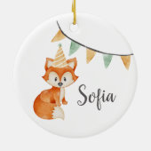 Niedlich Fox Woodland Party Happy Birthday Keramik Ornament (Hinten)