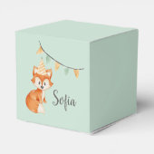 Niedlich Fox Woodland Party Happy Birthday Mint Geschenkschachtel (Rückseite)