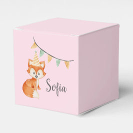 Niedlich Fox Woodland Party Happy Birthday Pink Geschenkschachtel