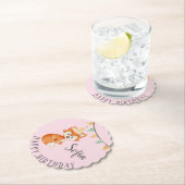 Niedlich Fox Woodland Party Happy Birthday Pink Untersetzer (Vor Ort)